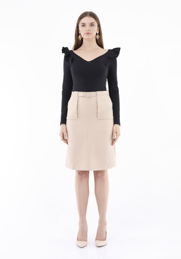  - Comfy High Waist Pencil Skirt - G-Line