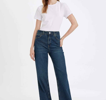 90's Wide Leg High Waist Long Jeans