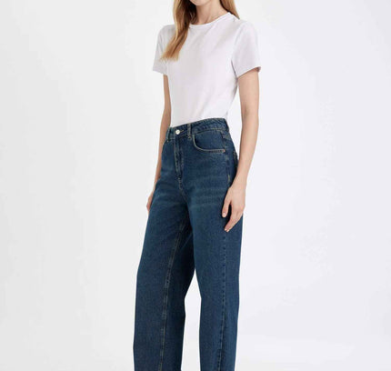 90's Wide Leg High Waist Long Jeans