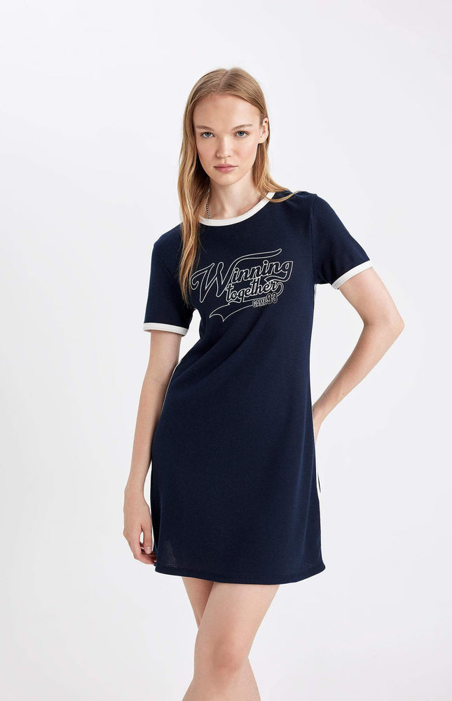 Bodycon Crew Neck Printed Camisole Mini Dress