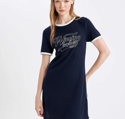 Bodycon Crew Neck Printed Camisole Mini Dress