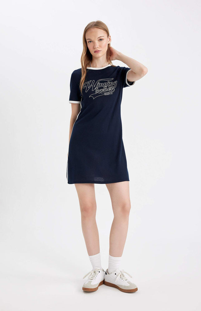 Bodycon Crew Neck Printed Camisole Mini Dress