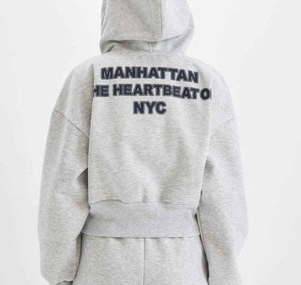 Oversize Fit Hooded Thick Sweatshirt Fabric Cardigan