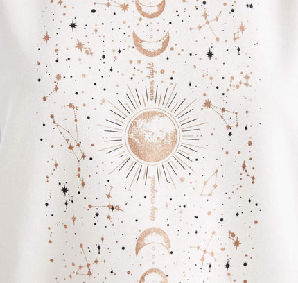 Relax Fit Crew Neck Printed Thin Casual Sweatshirt