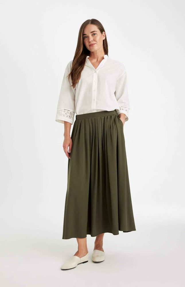 Pleated Maxi Skirt