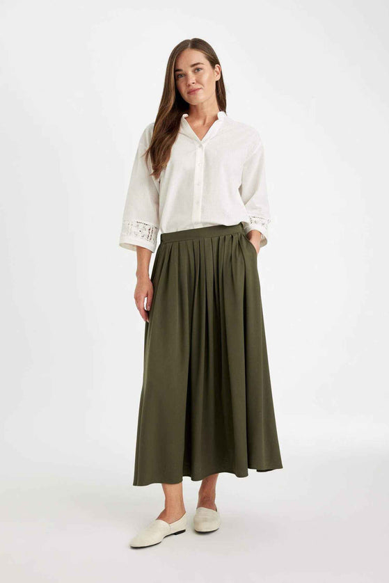 Pleated Maxi Skirt