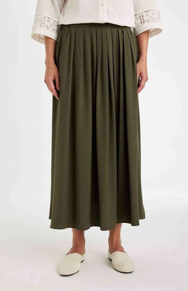Pleated Maxi Skirt