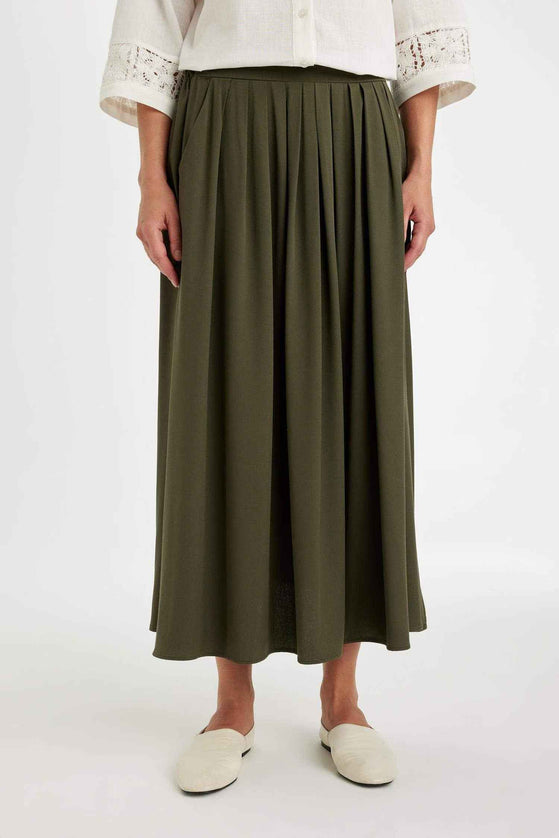 Pleated Maxi Skirt