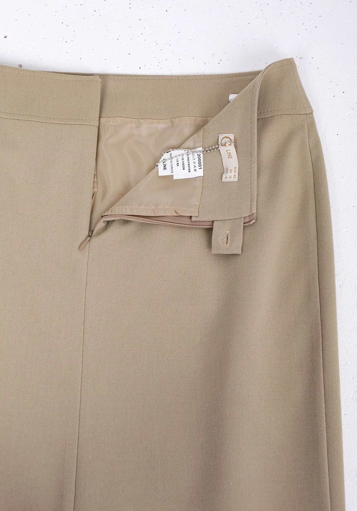 Beige Maxi Back Slitted Pencil Skirt G-Line
