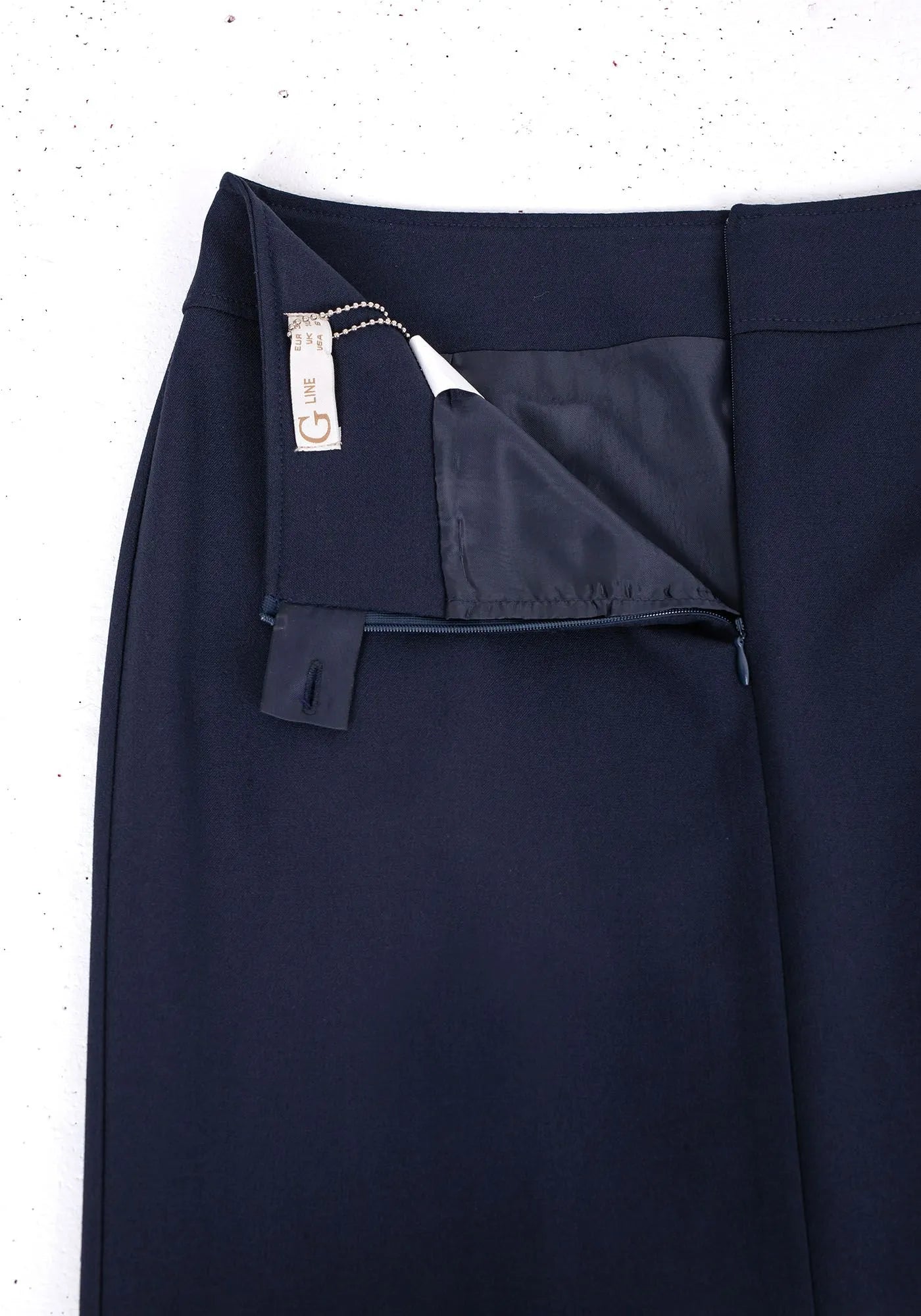 Navy Maxi Back Slit Pencil Skirt G-Line