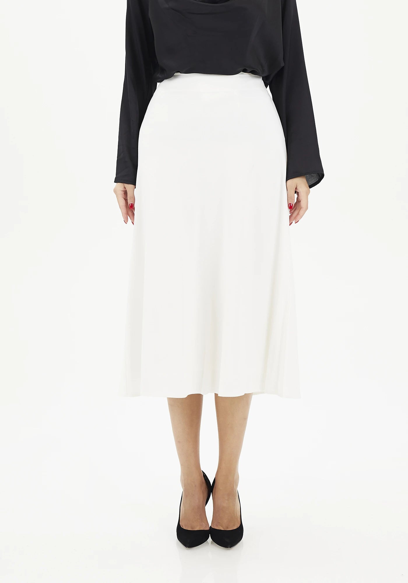 White A-Line Midi Skirts G-Line