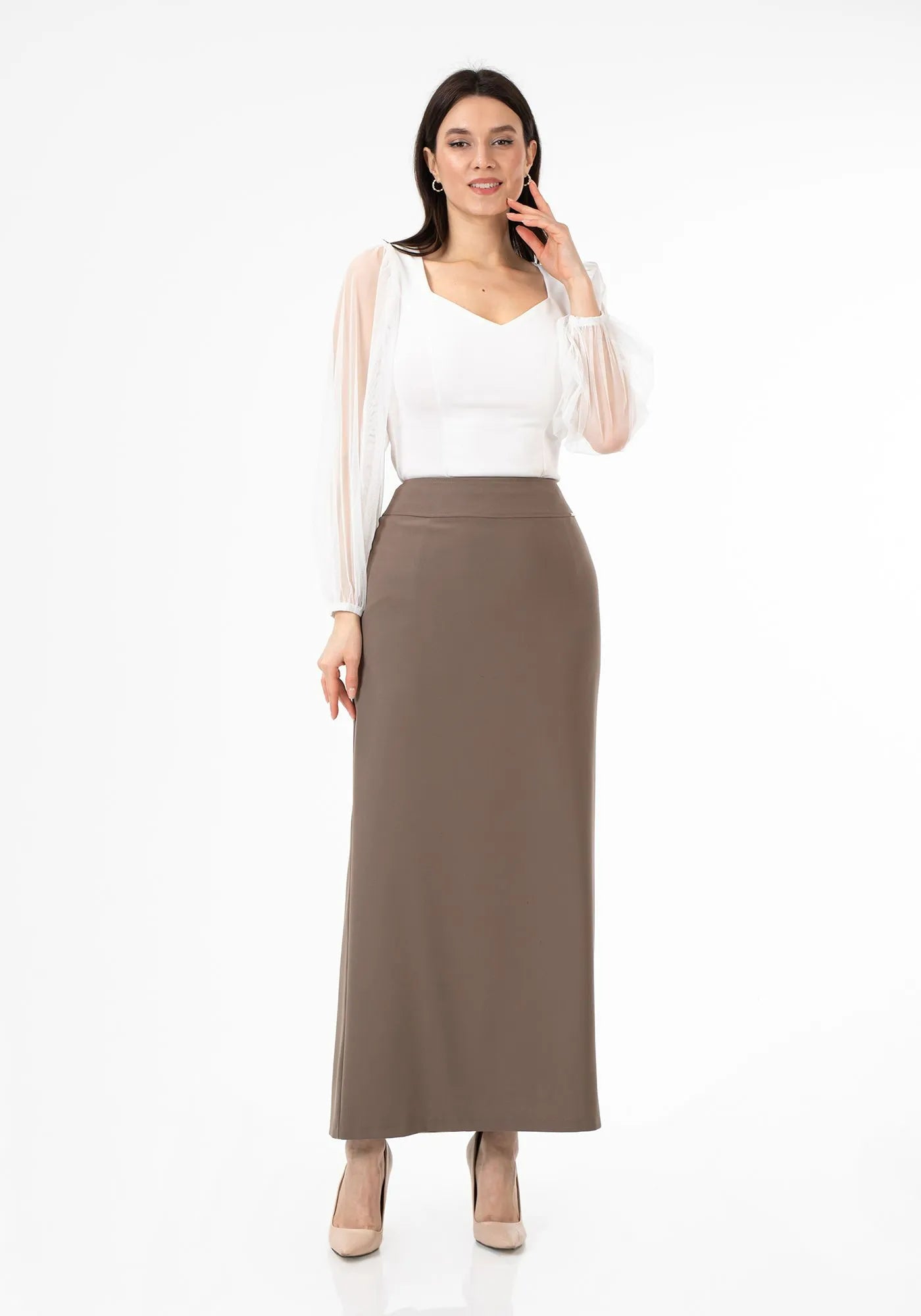Maxi Back Slitted Pencil Skirt G-Line