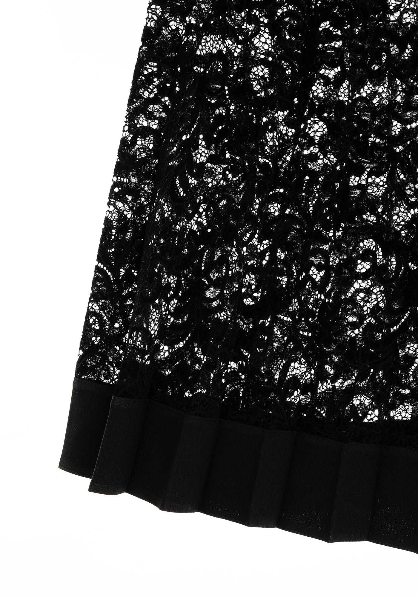 Black Floral Tulle Maxi Skirt with Lining Guzella