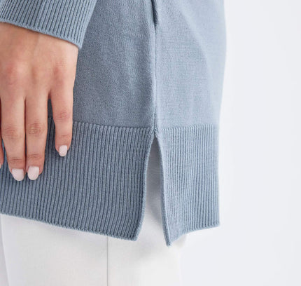 Regular Fit Crew Neck Side Slit Longline Tunic