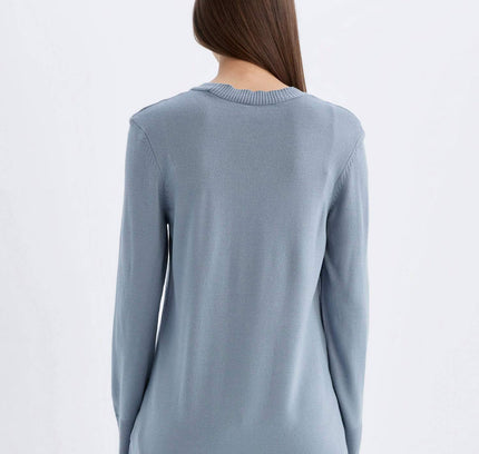 Regular Fit Crew Neck Side Slit Longline Tunic