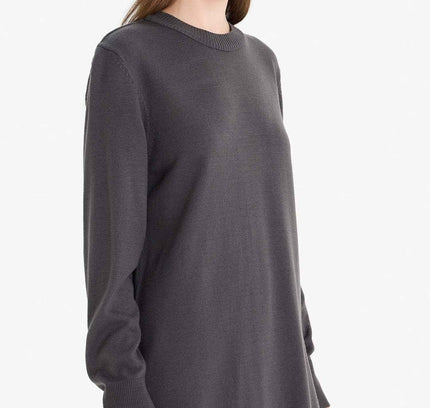 Regular Fit Crew Neck Side Slit Longline Tunic