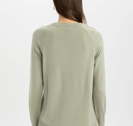 Regular Fit Crew Neck Basic Pullover