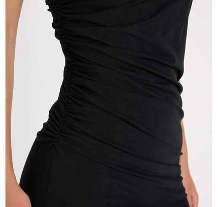 Bodycon Crew Neck Tulle Sleeveless Maxi Dress