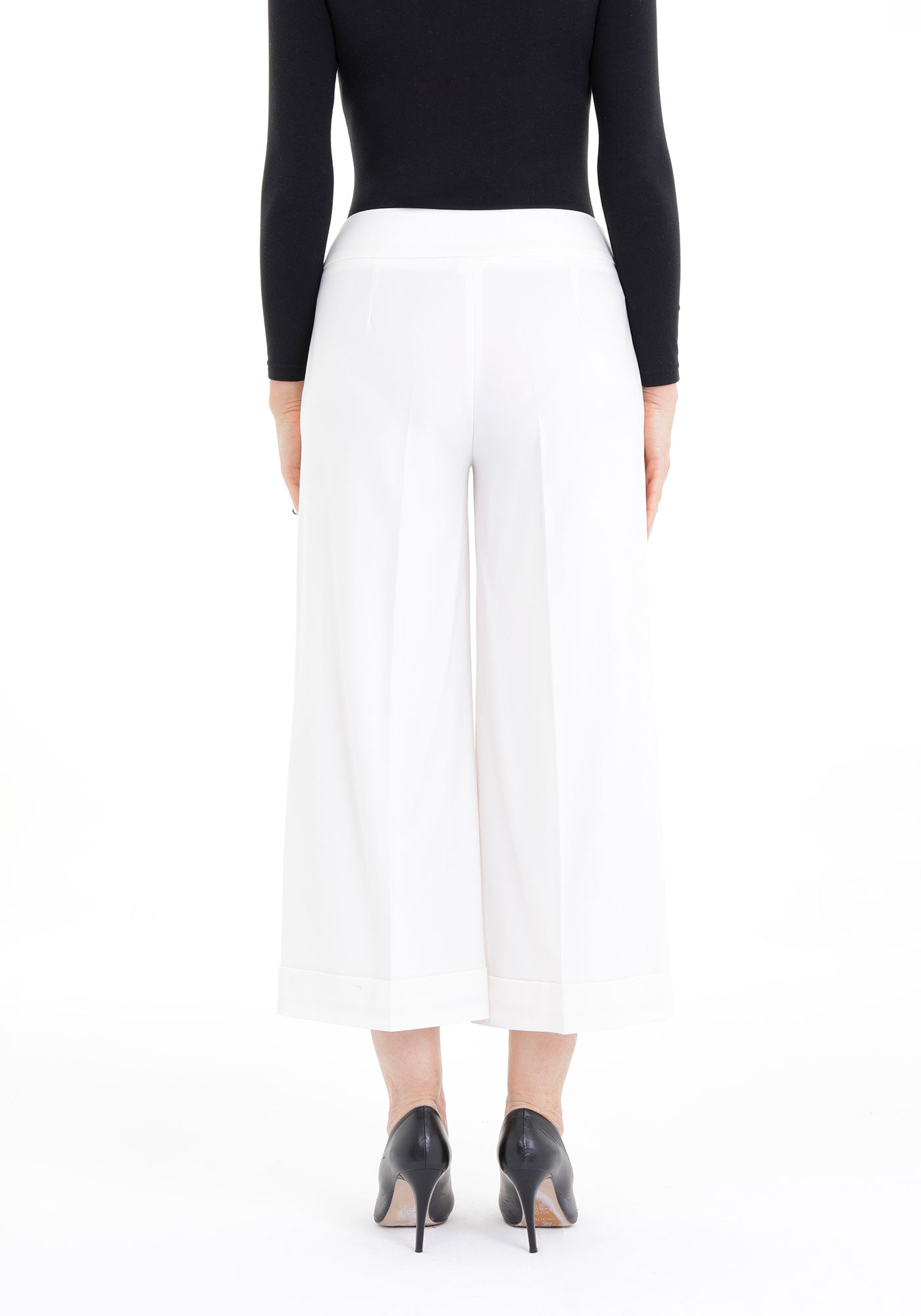 Elevate Your Style with Women's Ecru Wide Leg Cropped Pants G-Line