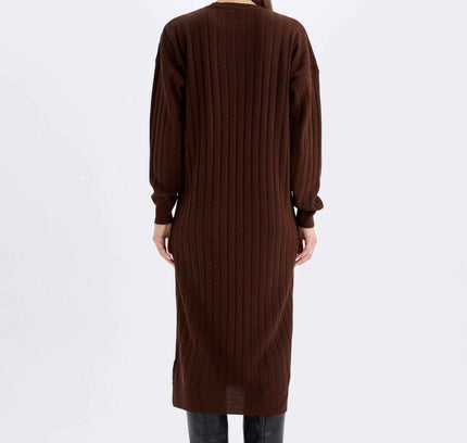 Regular Fit Half Turtleneck Basic Maxi Dress