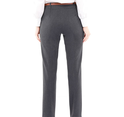 Anthracite Straight Leg Pants with Pockets and Belt Guzella