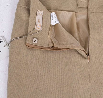 Beige Back Vented Midi Pencil Skirt G-Line