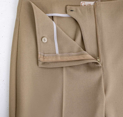 Beige Bootcut Pants - High Waisted Flare Trousers G-Line