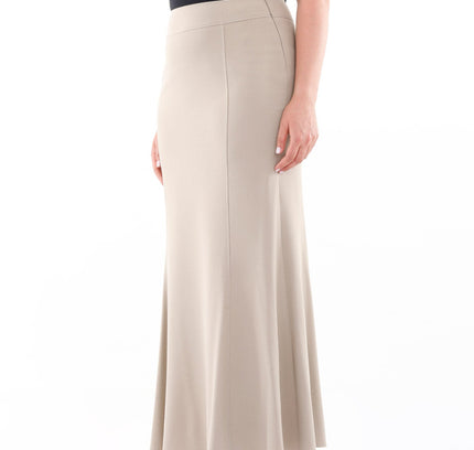 Women's Beige Fishtail Maxi Skirt | Regular & Plus Size G-Line