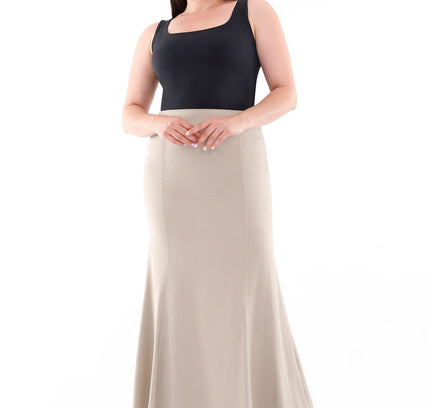 Women's Beige Fishtail Maxi Skirt | Regular & Plus Size G-Line