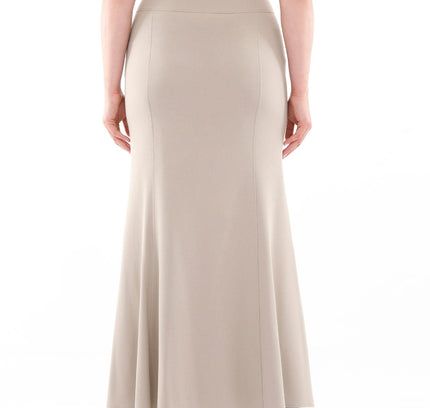 Women's Beige Fishtail Maxi Skirt | Regular & Plus Size G-Line