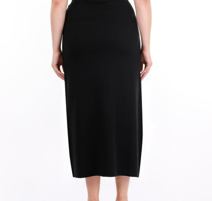 Black and Grey Double Faced Knit Skirt - G-Line