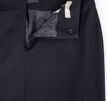 Black Back Vented Midi Pencil Skirt - G-Line