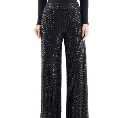 Black Cube Patterned Sequin Pants - G-Line