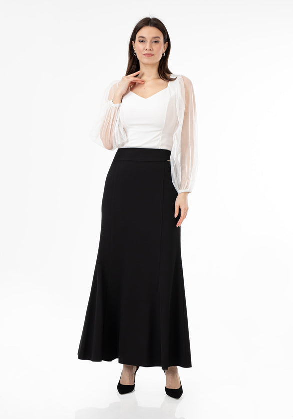 Black Fishtail Maxi Skirt | Regular & Plus Size - G-Line