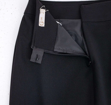 Black Maxi Back Slitted Pencil Skirt - G-Line