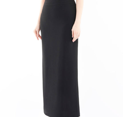 Black Maxi Back Slitted Pencil Skirt - G-Line