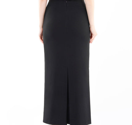 Black Maxi Back Slitted Pencil Skirt - G-Line