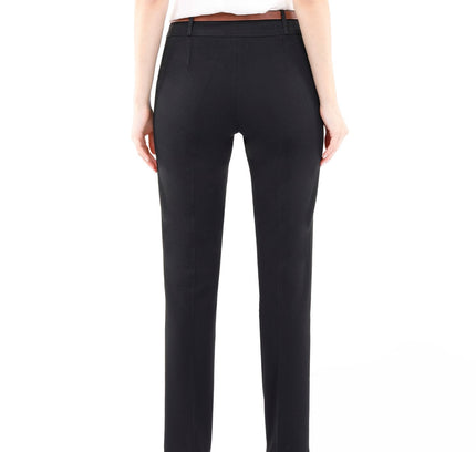 Black Straight Leg Pants with Pockets and Belt - G-Line