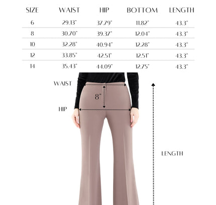 Bootcut Pants - High Waisted Flare Trousers - G-Line