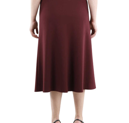 Burgundy A - Line Midi Skirts - G - Line