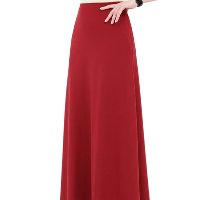 Burgundy A - Line Style Comfy Maxi Dress Skirt - G - Line