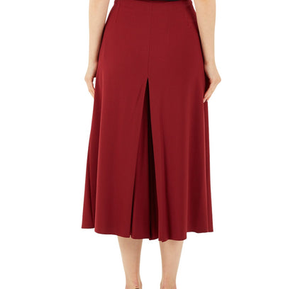 Burgundy Cropped Palazzo Pants - G - Line