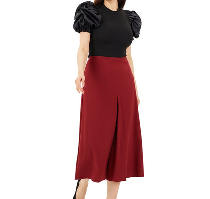 Burgundy Cropped Palazzo Pants - G - Line