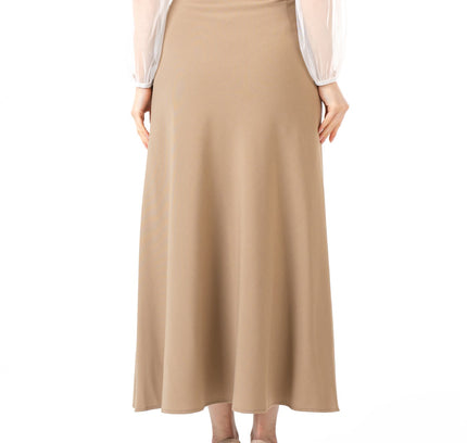 Camel A - Line Style Comfy Maxi Dress Skirt - G - Line