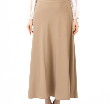 Camel A - Line Style Comfy Maxi Dress Skirt - G - Line