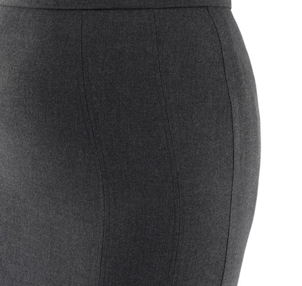 Charcoal Ankle Length Plus Size Back Split Maxi Skirt - G - Line