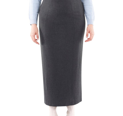 Charcoal Ankle Length Plus Size Back Split Maxi Skirt - G - Line