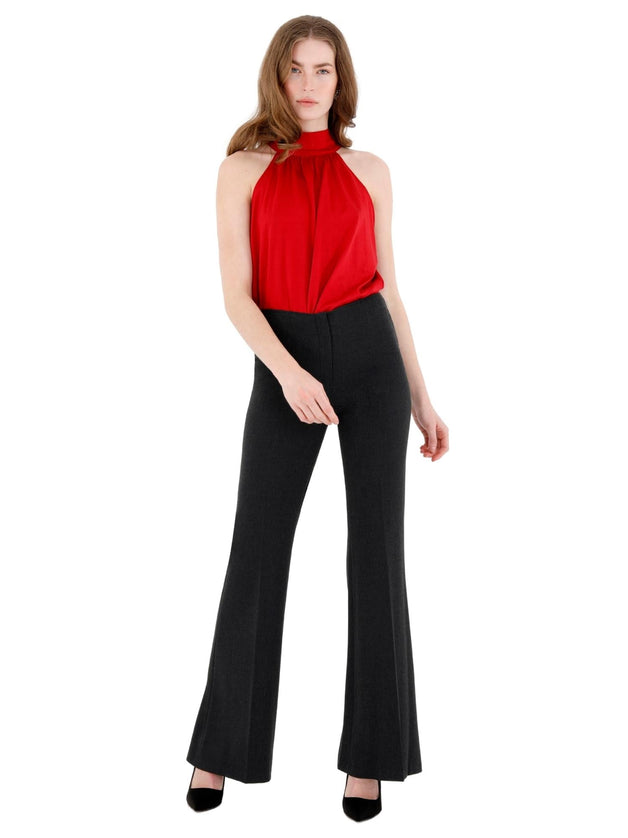 Charcoal Bootcut Pants - High Waisted Flare Trousers - G - Line