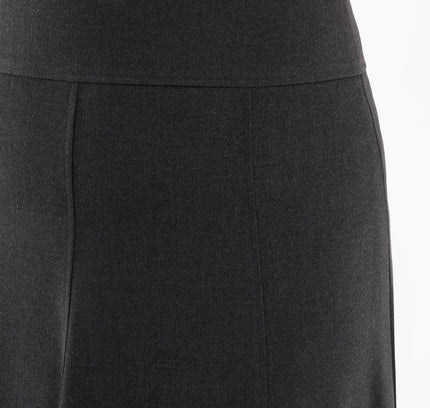 Charcoal Eight Gore Calf Length Midi Skirt for Every Occasion - G - Line