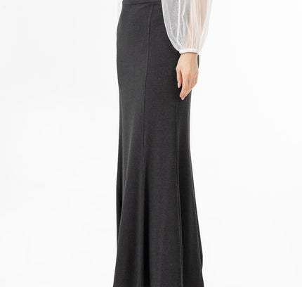 Charcoal Fishtail Maxi Skirt | Regular & Plus Size - G - Line